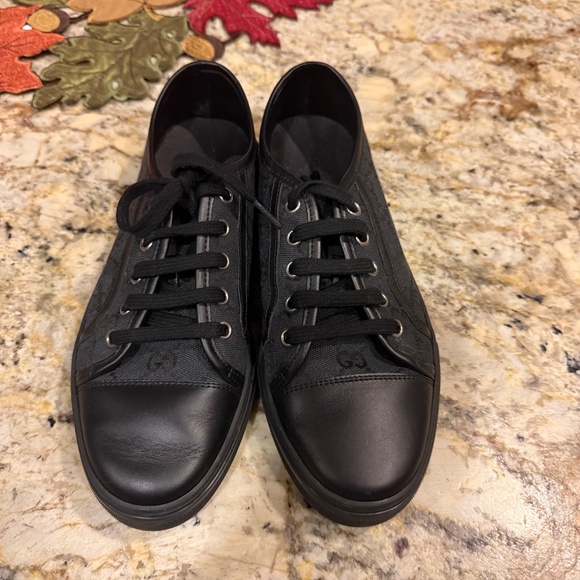 Gucci Black Canvas Shoes GG Monogram 8 - Picture 1 of 9